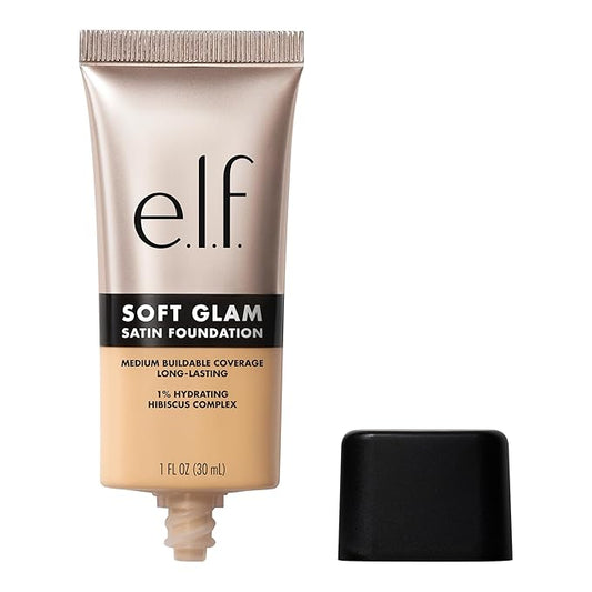 e.l.f. Soft Glam Foundation, Medium Coverage, Long-Lasting & Buildable Foundation For A Smooth, Satin Finish, Vegan & Cruelty-Free, 24 Light Warm