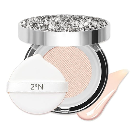 2aN Gleaming Tension Cushion Foundation Pact (#17 Pure Ivory) + Pure Glash Highlighter (#PK01 Mermaid) Glow Set