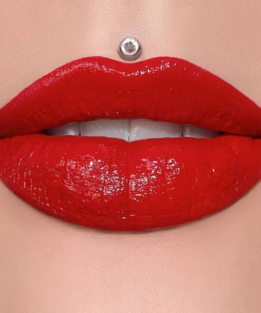 Jeffree Star Cosmetics Supreme Gloss – Red Affair (Medium) – Full-Pigment, High-Shine, Non-Sticky Lip Gloss with Rose Petal Applicator, Vegan & Cruelty-Free Formula