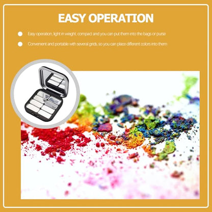 2pcs Empty Magnetic Eyeshadow Palette, Small Makeup Palette Lipstick Compact Containers Cosmetic Sample Storage Cases Magnetic Pallete for Makeup