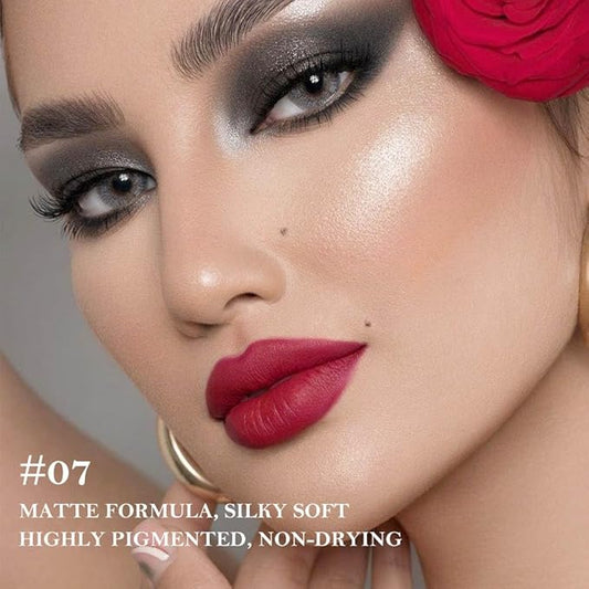 Sculpting Matte Lip Liner pencil,Gradient Matte Lipstick Crayon,Smooth Creamy Texture lip Pencil, Waterproof Smudge Proof Lipstick Pencil,Highly Pigmented Lip Makeup,Vegan Beauty.07#