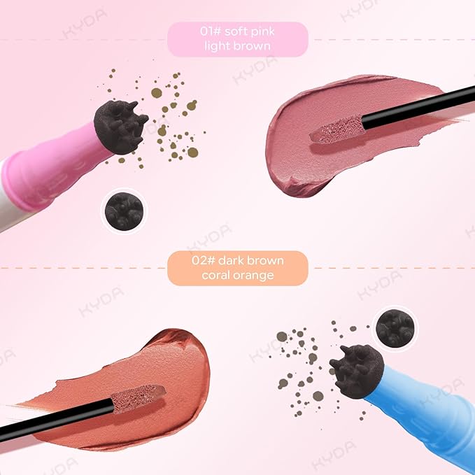 KYDA Freckle Blush Pen, Dark Brown Liquid Freckle + Coral Orange Blush Duo, Lasting Freckles Colors for Summer Sunkissed-look, Natural Lifelike Freckles Pen