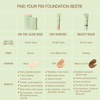 Pixi Beauty On-the-Glow Base| Tinted Moisturizer Foundation Stick | Mocha: Coffee, neutral shade| 0.6 oz / 19g