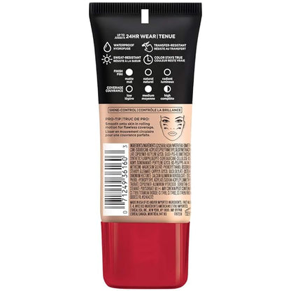 L'Oreal Paris Cosmetics Makeup Infallible Pro-Matte Liquid Longwear Foundation, Nude Buff, 1 fl oz.