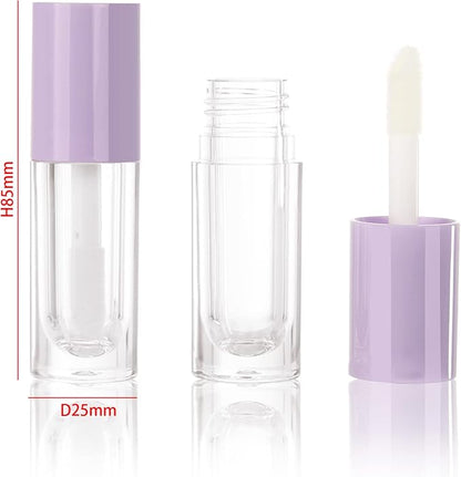 COSIDEA 30pcs Pruple Empty 6ml 0.2oz Lip Gloss Tubes with Big Doe Foot Wand，Round Lipgloss Containers，Concealer Tube Cosmetic Packing Container Bulk Wholesale