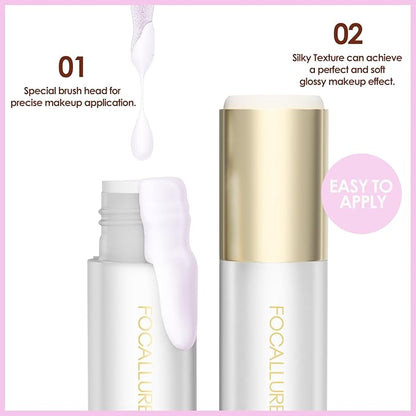 FOCALLURE Shimmer Liquid Highlighter, Smooth Cream Formula and Non-greasy Finish,Delivers a Natural Glow, Long Lasting Illuminator Highlighter Face Enhancing Makeup,Violet Ray