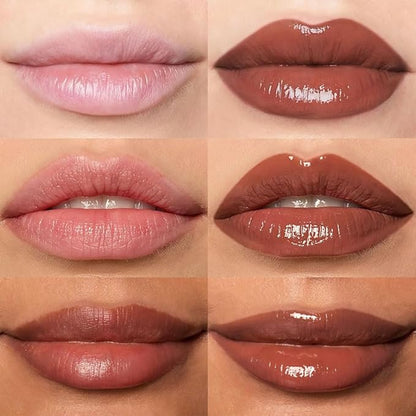 Hydrating Glow Lip Gloss Oil, Tinted Lip Plumper Lip Glosses Oil, Younger-Looking Lips Chocolate Scent, Non-Sticky Creamy Texture for Dry Lips, Brillo labial en aceite hidratante con brillo 09#