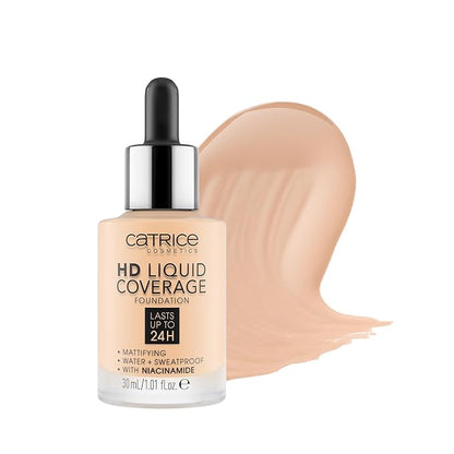 Catrice | HD Foundation 02 & Prime & Fine Dewy Glow Spray Bundle | Full Coverage Makeup | Vegan & Cruelty Free