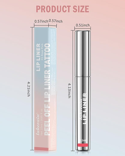 Peel Off Lip Liner Stain, Long Lasting Waterproof Lipliner Tattoo Stain, Transfer-Proof, High Pigmented Color Lipstain with Matte Finish, All-Day Stay Lipliner Makeup for Women, Neutral Mauve