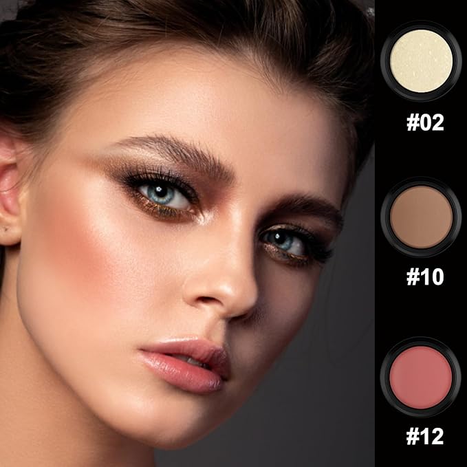 PHOERA Foundation,PHOERA Concealer,PHOERA Makeup Foundation Full Coverage, 3 Pcs Cream Contour Stick Makeup Kit, Shades with Highlighter Stick, Blush Stick and Bronzer Contour Stick