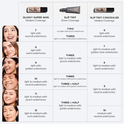 Saie Glowy Super Skin Tint Liquid Foundation - Hydrating Serum Foundation with Lightweight, Medium Coverage - Formulated with Hyaluronic Acid to Hydrate, Brighten and Plump - Shade 11 (1.01 oz)