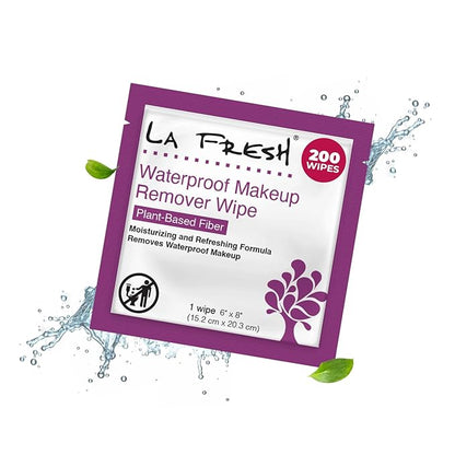 La Fresh 24/7 Makeup Remover Wipes, Easily Remove Waterproof Makeup and Moisturizing, Pack of 200 Individually Wrapped Wet Wipes, Skincare Travel Essentials