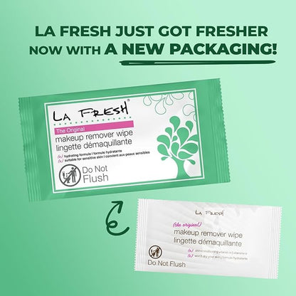 LA Fresh Makeup Remover Wipes with Vitamin E - Make up Remover Wipes for Face, Eyes, Lips - Face Wipes Travel Essentials - Case of 200ct Makeup Wipes