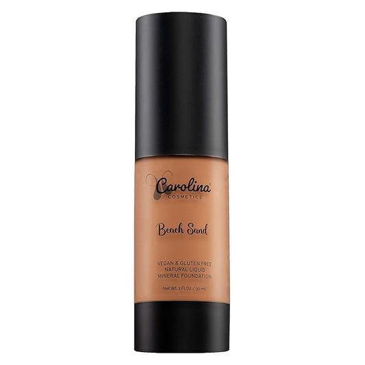 Foundation in Beach Sand Shade Plant-Based - Hydrating, Pore-Minimizing & Buildable Coverage - Vegan, Non-GMO, Paraben-Free - 1oz