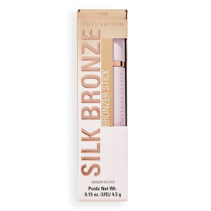 Revolution, Skin Silk Bronzer Stick, Buildable Color for Cheek, Eye, & Lip, Cream-to-Powder Formula, Vegan & Cruelty-Free, Fair Sand, 0.15 oz