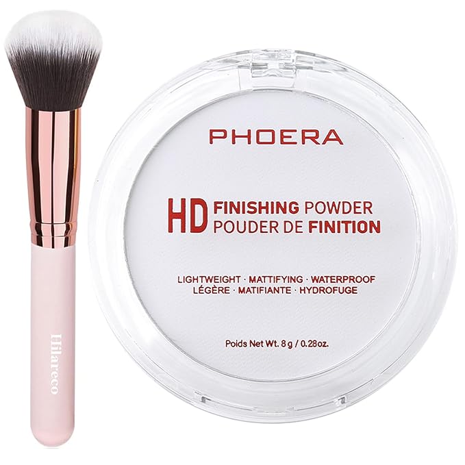PHOERA Foundation Pressed Face Powder, Soft Focus Setting Powder, Silky Powder For Creating Without Shine, Smooths Pores & Lines, Up to 24H Wear Oil Control,0.28 Oz (001 Translucent)