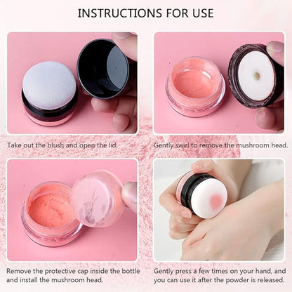 Loose Powder Blush Air Cushion Blush Natural Blusher Bright Shimmer Face Blush for Cheek Highly Pigmented Blush Makeup Easy to Blend Makeup Blushin, All Day Wear(04#)