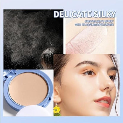 Oil Control Face Pressed Powder, Matte and Smooth Translucent Powder Setting Powder Makeup, Waterproof Long Lasting Finishing Face Powder, Cruelty-free (#03 DARK)