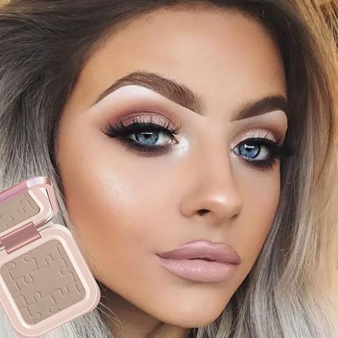 Mysense Single Contour Powder Palette + Shimmer Highlighter Makeup Powder Palette for Sculpted & Three-Dimensinal Face Makeup