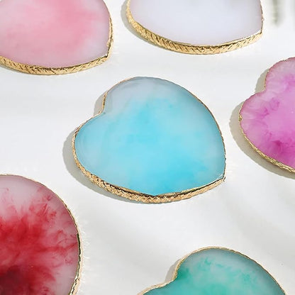 Resin Nail Art Palette Nail Polish Palette with Spatula Nail Pallet for Nail Art Nail Polish Mixing Plate (Blue)