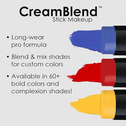 Mehron Makeup CreamBlend Stick | Face Paint, Body Paint, & Foundation Cream Makeup | Perfect for Halloween .75 oz (21 g) (Auguste)