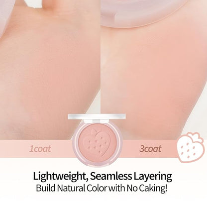 PERIPERA Pure Blushed Sunshine Cheek Blush (Soft Berry Collection), Matte Natural Sheer Glow, Glowy Finish, Natural-Looking Fnish (026 Soft Berry, One Size)