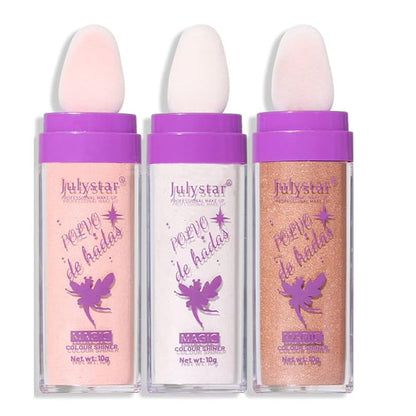 GL-Turelifes Hightlighter Stick Puff Fairy Stick Highlight Powder Glitter Loose Powder Brush Stick Contouring Powder Shimming Powder for Eyes, Face, Body Tiktok Makeup (SetB)