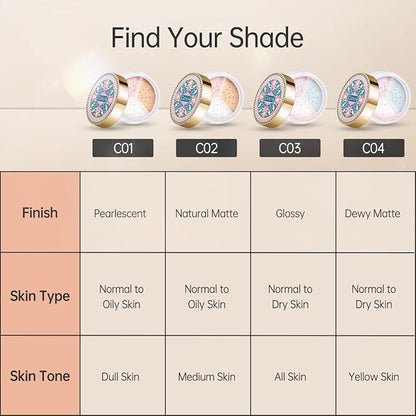 CATKIN Loose Setting Powder - Translucent Matte Finishing Powder, 3 Colors Even Skin Tone, Oil Control Makeup Pore Minimizing Powder with Velour Puff (0.42oz, C02 Matte for Oily Skin)