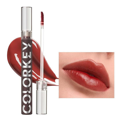 COLORKEY Lip Gloss Mirror Series, Hydrating Lip Gloss with Essential oil, High Shine Glossy Lip Tint, Hydrated & Fuller-looking Lips, Long-Lasting Liquid Lipstick (B708 Tea time)