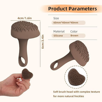 Silicone Freckle Stamp, Portable Waterproof Faux Freckles Applicator, Natural Freckles Makeup Tool for Women (Brown)