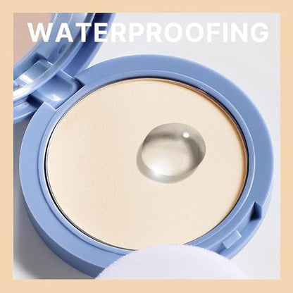 Oil Control Matte Perfection Face Powder Compact For Women, Matte Smooth Flawless Setting Powder Makeup, Polvo Compacto De Maquillaje, Waterproof Long Lasting, 0.35Oz,(Nude Translucent, 1)