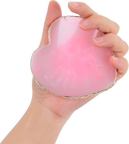 2Pcs Heart-Shaped Resin Nail Art Palette, Gold Edge Round Makeup Mixing Palette, Nail Polish Plate, Makeup,Nail Art Display Board Makeup Plate Cosmetic Mixing Tools Makeup Palettes,Makeup Palettes