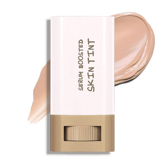 Foundation Stick Beauty Balm Serum Boosted Skin Tint - Solid 𝗧𝗶𝗻𝘁𝗲𝗱 Moisturizing Serum Contour Stick Foundation, Hydrates, Smooths Full Coverage, Natural Finish Makeup