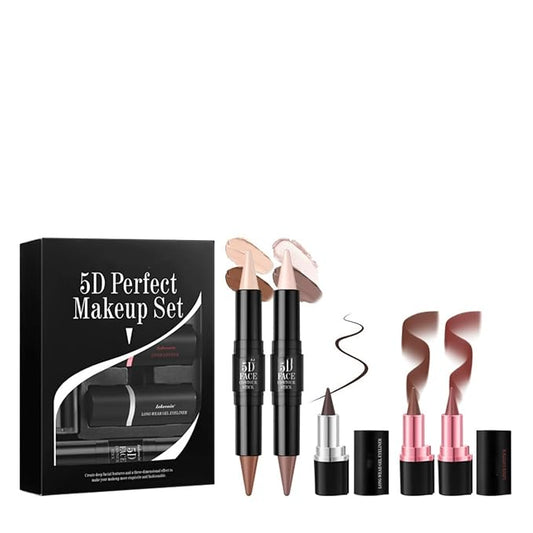 MAEPEOR Face Makeup Kit 5D Perfect Face Full Kit Contour Lipliner and Eyeliner Longlasting and Waterproof Face Makeup Set For Girls Women (Set 02)
