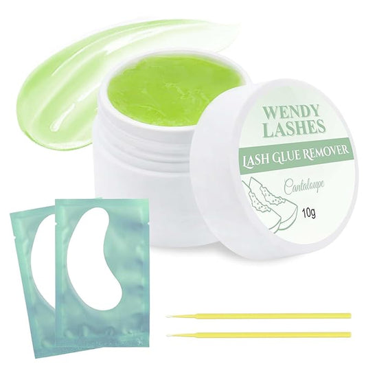 Lash Remover for Lash Extensions 10g Eyelash Glue Remover Low Irritation Cream Glue-Remover Professional Fast Sensitive Skin Dissolution Lash Extension Remover By WENDY LASHES（Hami Melon,10g）