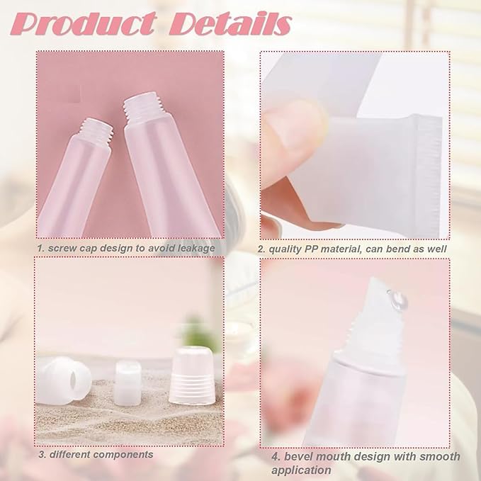 40Packs 15ML Empty Lip Gloss Tubes Clear Squeeze Lip Gloss Containers Refillable Soft Tubes Cosmetic Lip Containers for DIY Lip Gloss Balm & Travel Toiletries