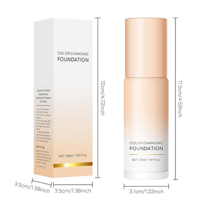 KYDA Color Changing Foundation, Color Correcting CC Cream with Centella, Skin Corrector Foundation for All Skin Tone, Multiuse Face Concealer, Lightweight Non-Greasy, Hydrating, Sheer Coverage