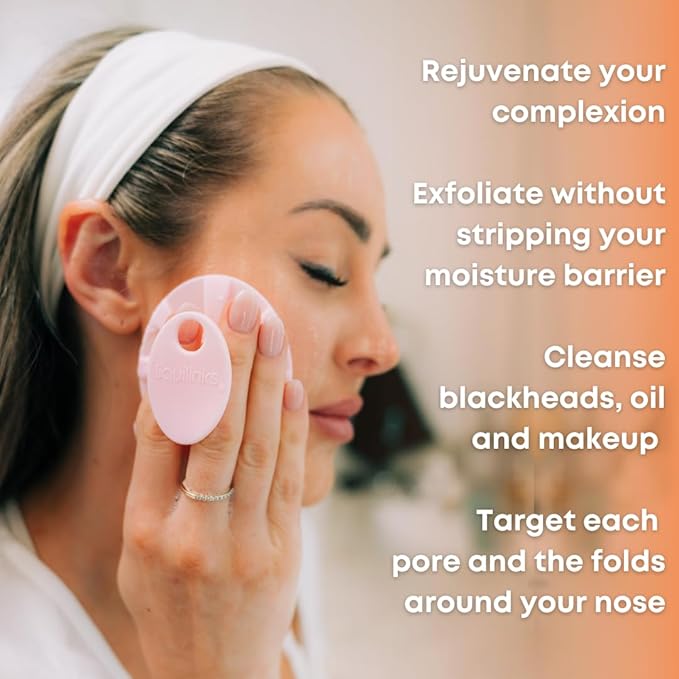 Face Buffer for Washing Face, Reducing Pore Size and Cleansing Skin - Silicone Spa Accessory - Essential Skincare Tool for Teen Girls Blush Pink