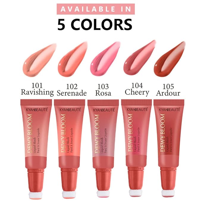 Soft Cream Liquid Blush Beauty Wand, Creamy Blush Makeup for Cheeks with Cushion Applicator, Natural-looking Cheek Tint with Dewy Finish, Blends Perfectly onto Skin, Long-Wearing (105 Ardour)