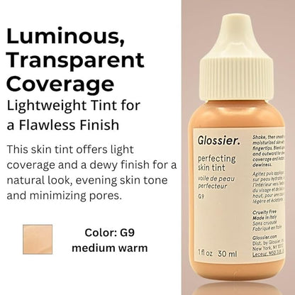 Glossier Perfecting Skin Tint for Dewy Sheer Coverage - G9 - Medium Warm