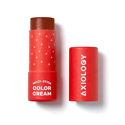 Axiology Multi Stick Color Cream For Eyes, Lips, Cheeks Flirtatious & Creamy Glide Hydrating Blush Face Sticks Contour & Highlight All Day Wear Vegan Makeup with Oils, Butter, Antioxidants (True)