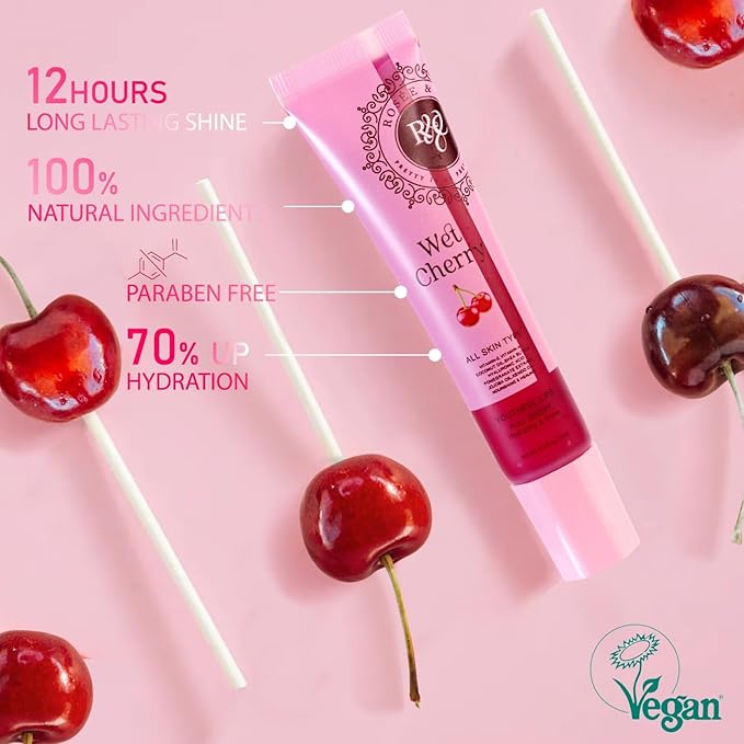 ROSÉE & CO Rosee Lip Gloss Vegan & Cruelty Free Treatment, Professional Make up, Long Lasting Glossy with Shea Butter, Moisturize, Protect & Smooth, High Shine, Non-Sticky - Set of 4-5