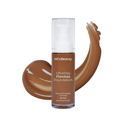 MCoBeauty Ultrastay Flawless Foundation - Offers Medium To Full Coverage With A Natural Matte Finish - Controls Oil - Rich In Antioxidants To Protect And Nourish The Skin - Bronze - 1.18 Oz
