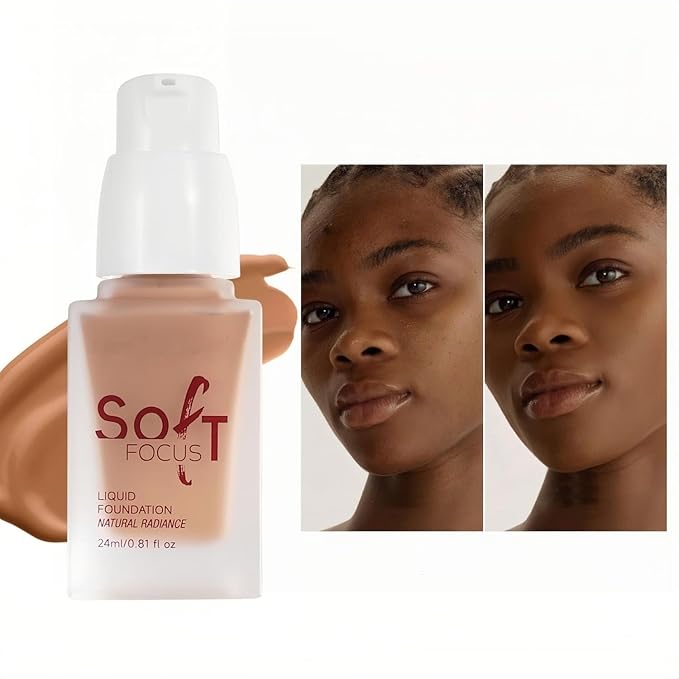 Full Coverage Foundation 10 Colors Natural Lightweight Smooth Creamy Foundation Long-lasting Longwear Matte Oil-Control Foundation (Color 08)