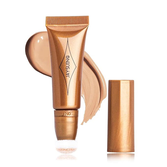 Bronzer Stick Cream Contour Stick Liquid Contour Wand Highlighter Stick with Cushion Applicator Concealer Stick Long Lasting Contour Beauty Wand Cream Bronzer Wand(#05 Rose Gold Highlighter)