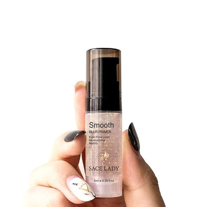 SACE LADY Face Makeup Primer Set, Big Pores Minimizer Perfect Cover, Matte Blur Pore Eraser Filler, Smooth Fine Lines Wrikles, Makeup Base Foundation Primer Gold Foil Infused (6ml/0.2Fl Oz,Pack of 3)