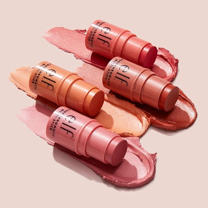 e.l.f. Monochromatic Multi Stick, Luxuriously Creamy & Blendable Color, For Eyes, Lips & Cheeks, Glowing Mango, 0.17 Oz