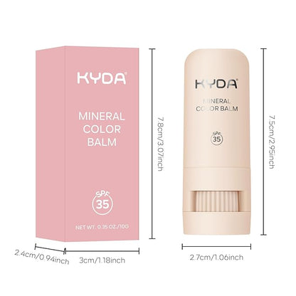 Mineral Color Balm, SPF 35 Multi Color Stick for Lips, Cheeks& Eyes, Blendable Creamy Lightweight Formula, Buildable Shimmer Finish, Multiuse Makeup Stick, Pink