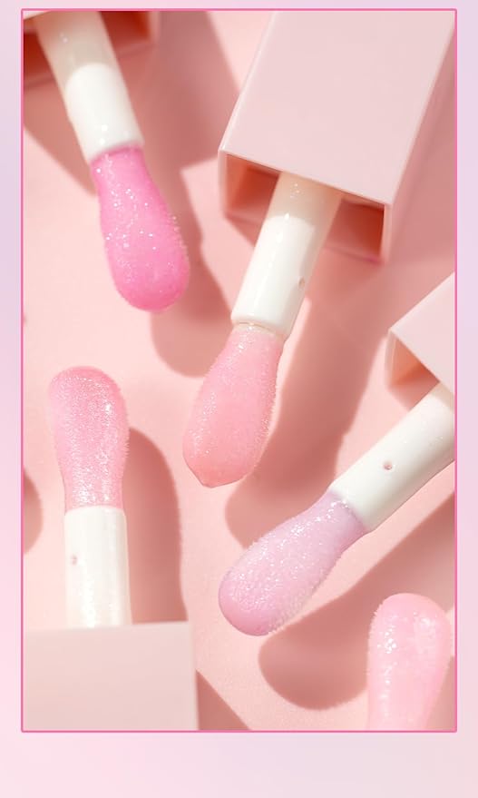 6PCS Color Changing Lip Oil Light Lipgloss Set, Moisturizing Hydrating Lip Glow Oil Lip Gloss Kit High Shine Lip Plumping Glass Finish Lip Gloss Liquid Lipstick for Women (Set D)