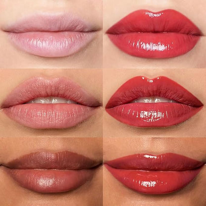 Hydrating Glow Lip Gloss Oil, Tinted Lip Plumper Lip Glosses Oil, Younger-Looking Lips Chocolate Scent, Non-Sticky Creamy Texture for Dry Lips, Brillo labial en aceite hidratante con brillo 06#